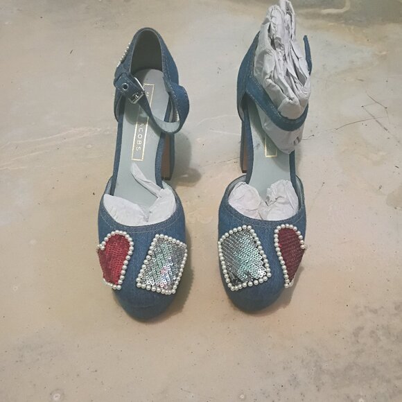 Marc Jacobs Shoes - STUNNING Marc Jacob s Mary jane denim be jewelled shoes